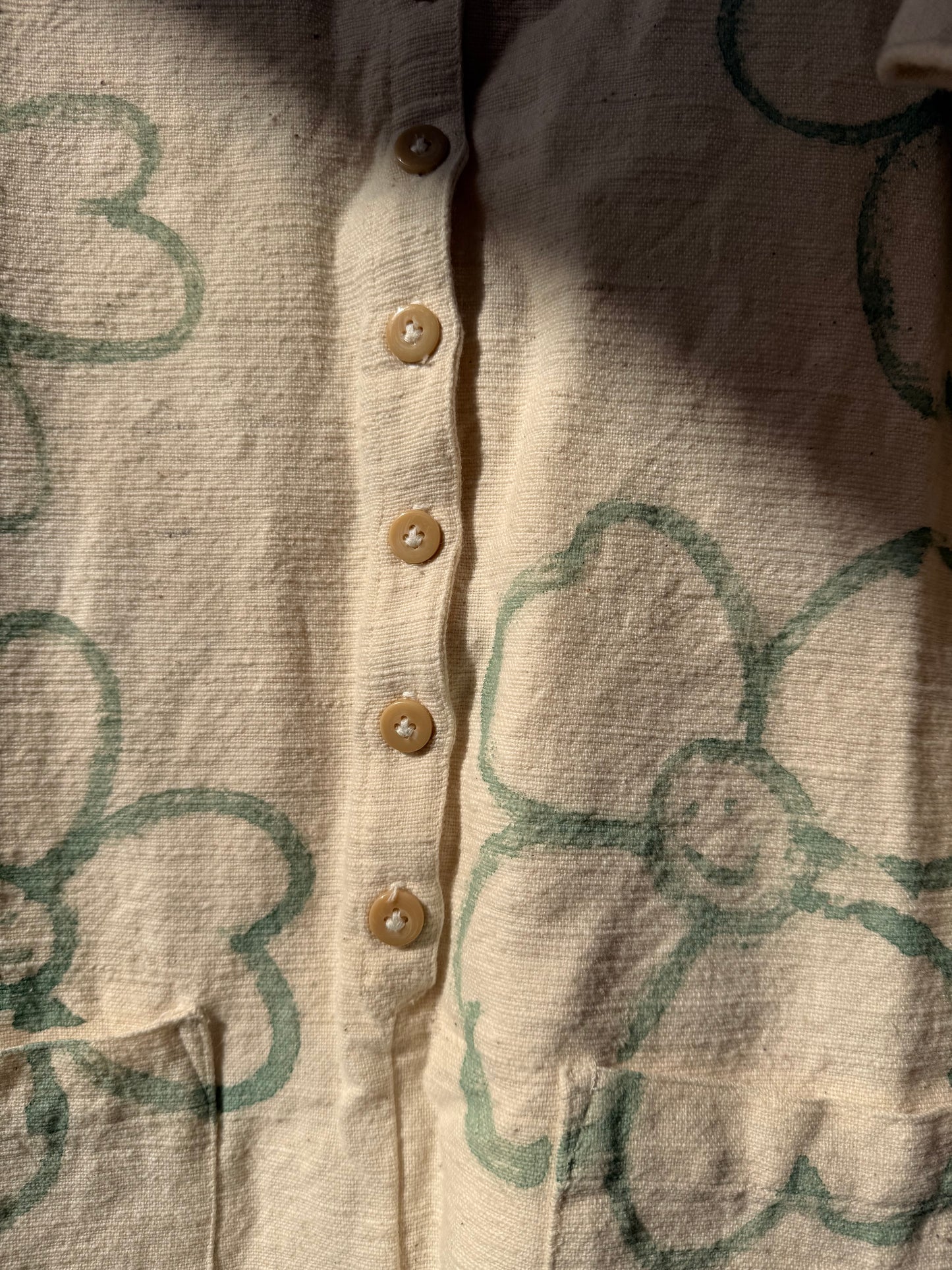#126 Hand-painted Textured Jumpsuit S/M - Les Fleurs