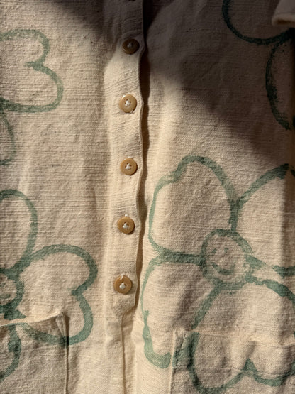 #126 Hand-painted Textured Jumpsuit S/M - Les Fleurs
