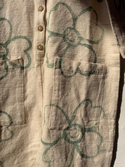 #126 Hand-painted Textured Jumpsuit S/M - Les Fleurs