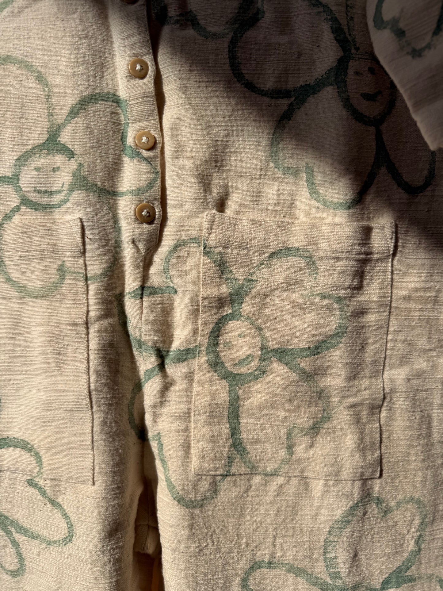 #127 Hand-painted Textured Jumpsuit M/L - Les Fleurs (Copy)