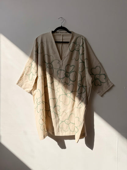 #125 Hand-painted Dress / Tunic - Les Fleurs