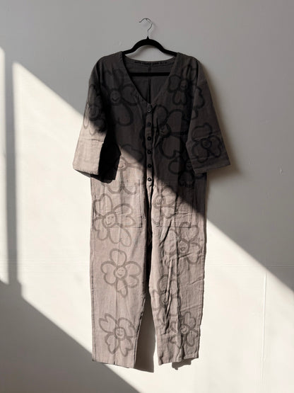 #119 Hand-painted Jumpsuit S/M - Les Fleurs