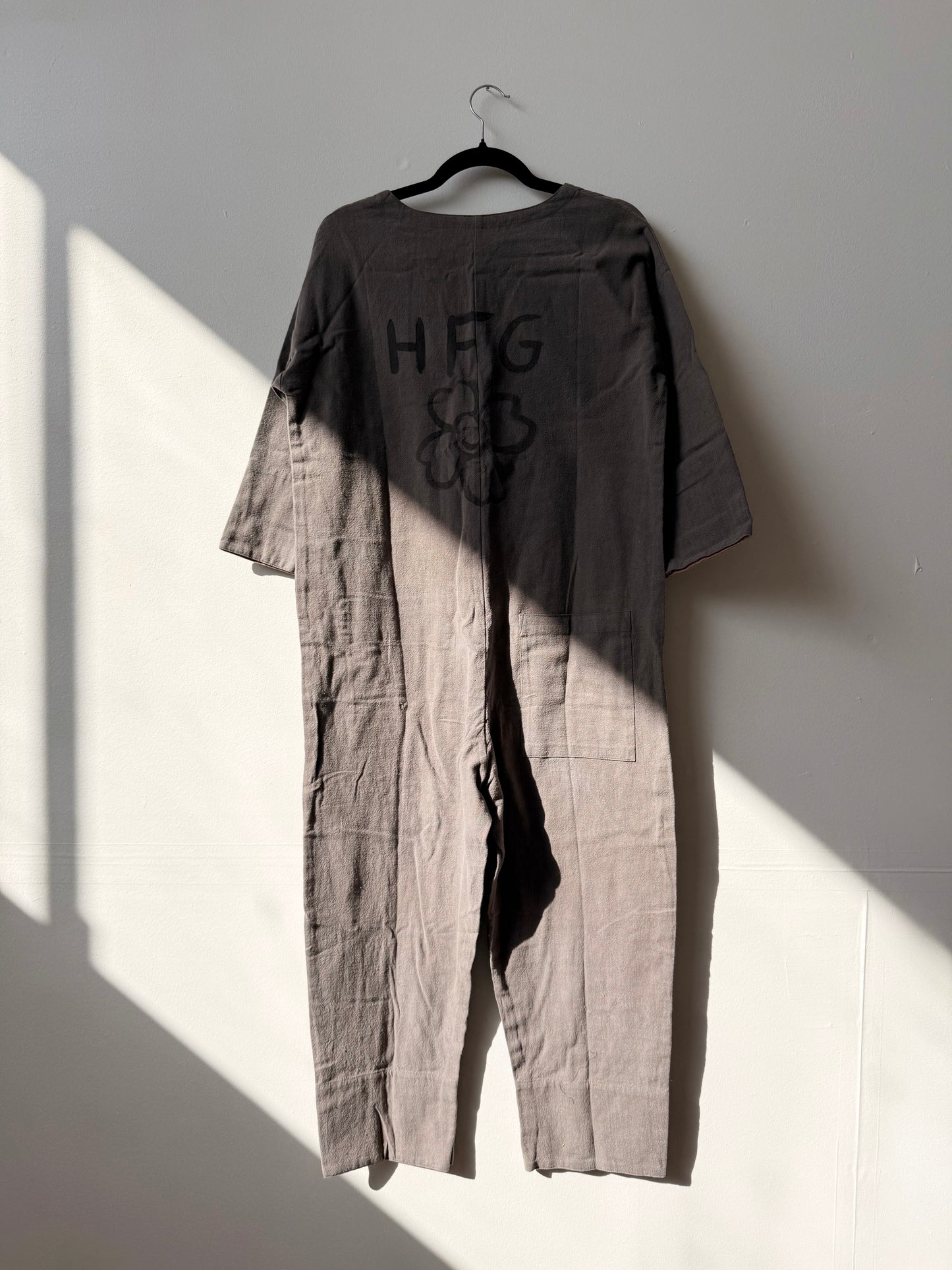 #119 Hand-painted Jumpsuit S/M - Les Fleurs