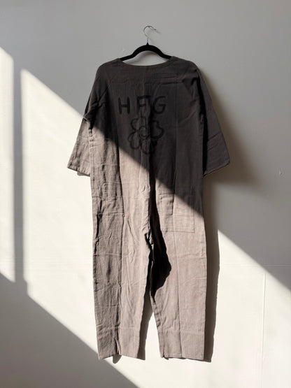 #119 Hand-painted Jumpsuit S/M - Les Fleurs