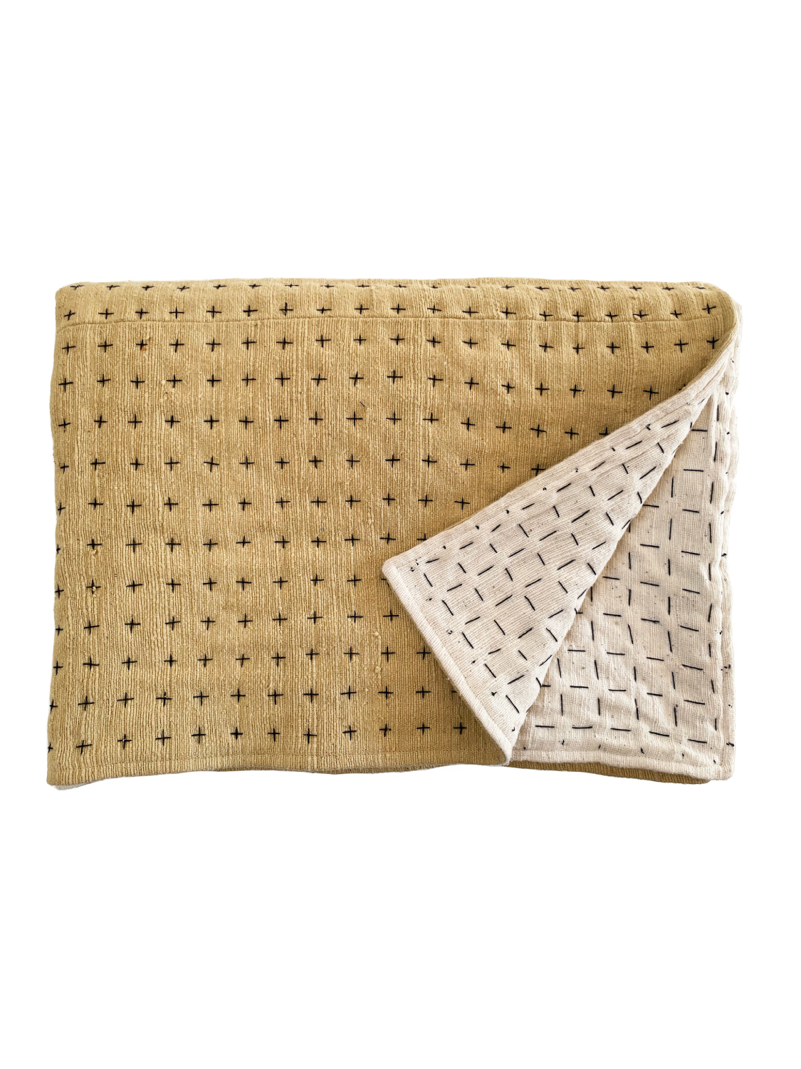 Throw Mustard & Natural 75x55in