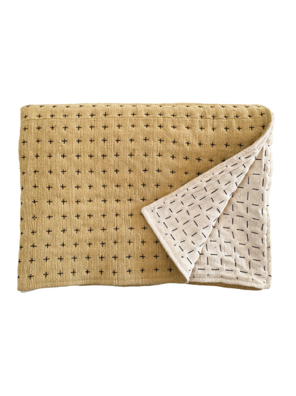 Throw Mustard & Natural 75x55in