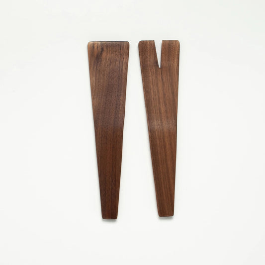 10’’ Walnut Wood Salad Server Set - Handmade Serving Utensil