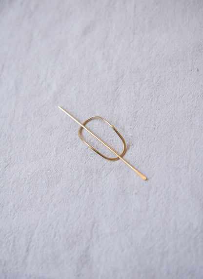 Oval Golden Sands Hairpin: Thin