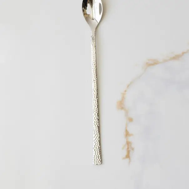 Hammered Stainless Steel Fruit Spoon and Fork