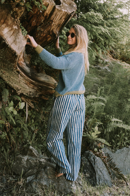 Omar Indigo Stripes Light Pants