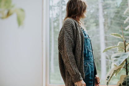 Graphite Gaston Cardigan, Undyed Alpaca