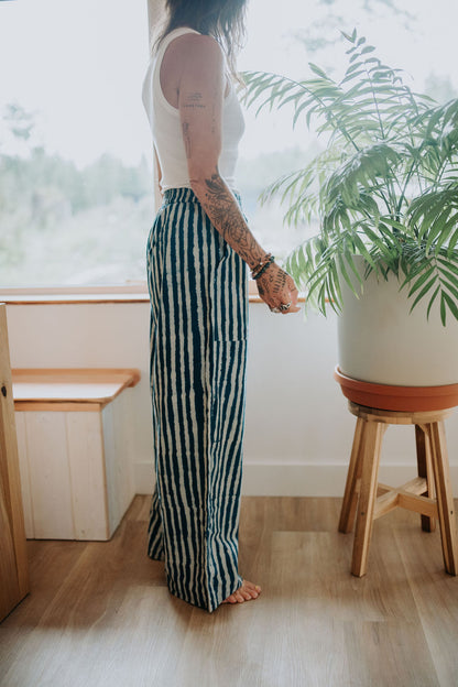 Omar Indigo Stripes Light Pants