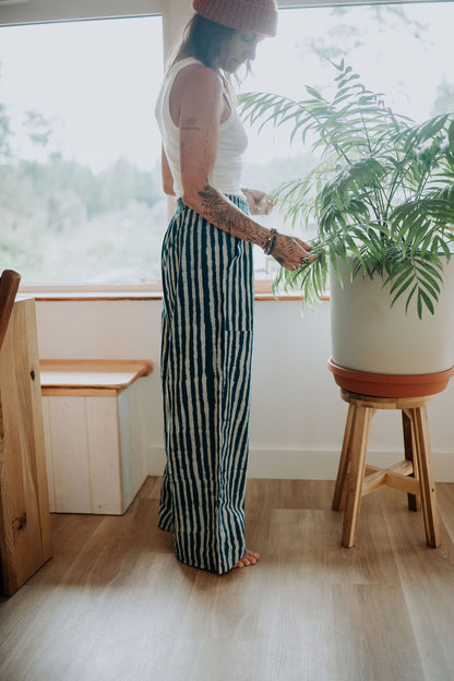 Omar Indigo Stripes Light Pants