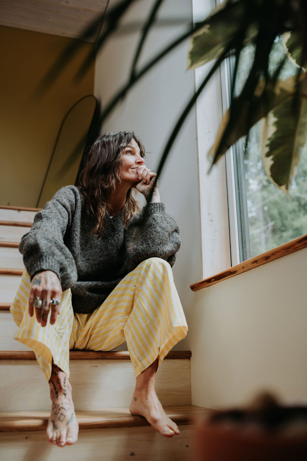 Hand-loomed Iron Félix Sweater, Undyed Alpaca