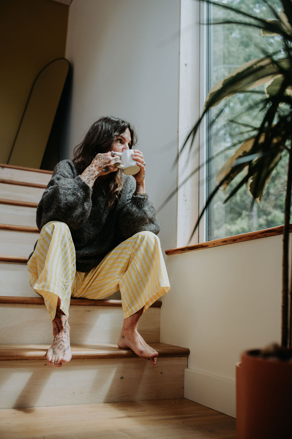 Hand-loomed Iron Félix Sweater, Undyed Alpaca