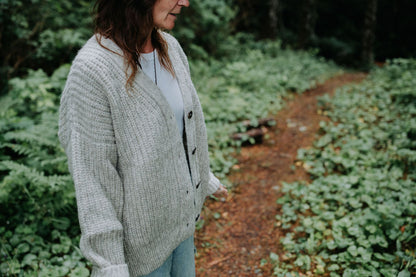 Silver Gaston Cardigan, Undyed Alpaca