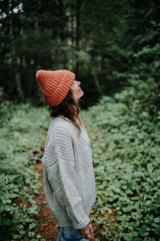 Silver Gaston Cardigan, Undyed Alpaca