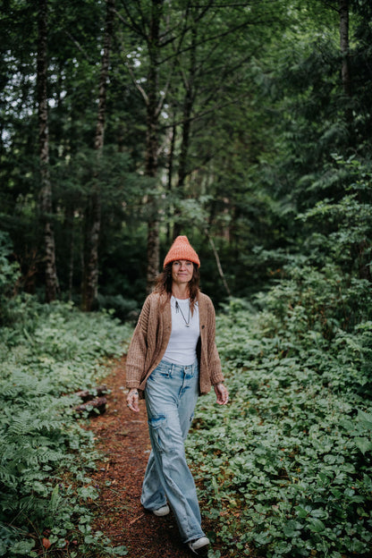 Caramel Gaston Cardigan, Undyed Aplaca