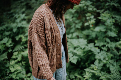 Caramel Gaston Cardigan, Undyed Aplaca
