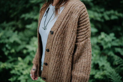 Caramel Gaston Cardigan, Undyed Aplaca