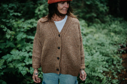 Caramel Gaston Cardigan, Undyed Aplaca