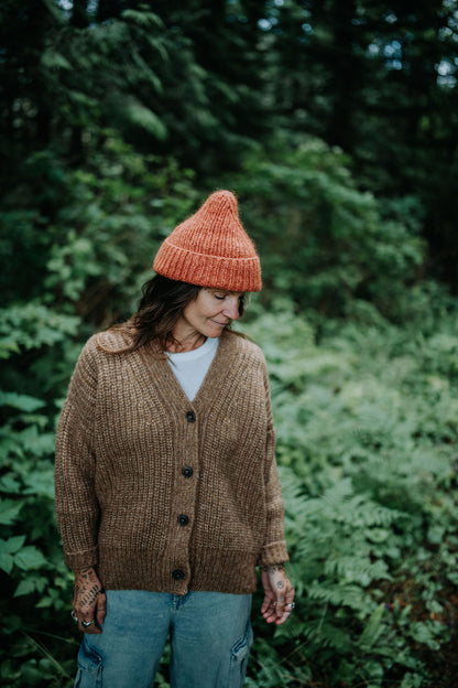 Caramel Gaston Cardigan, Undyed Aplaca