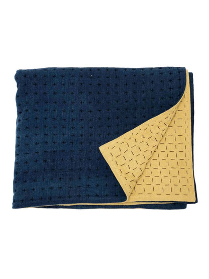 Throw Indigo & Mustard