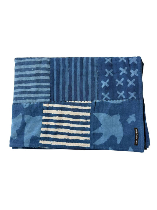 One of a Kind Indigo Quilt 75x55in