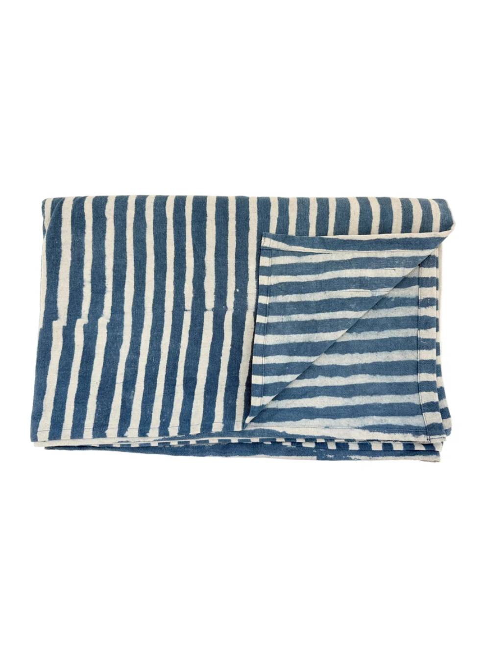 Large Rayé Throw Indigo - 90x68in