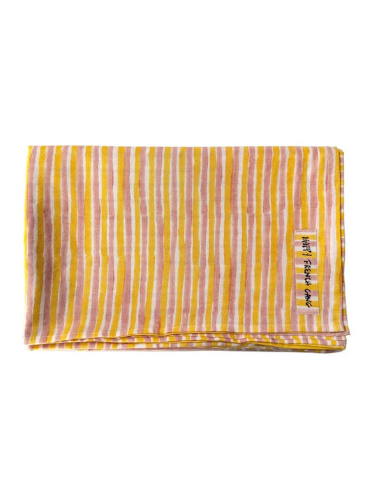 Large Rayé Throw Yellow and Himalayan - 90x68in