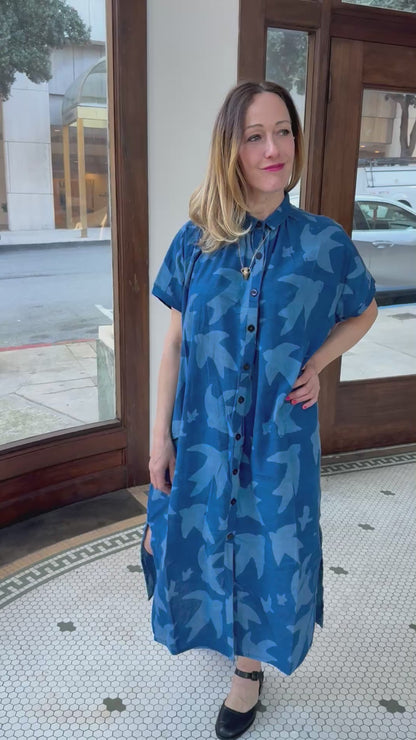 Elise Dress Indigo Print Liberté by Ombre Claire