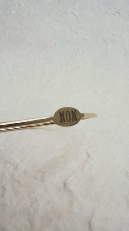 The Mom Bangle - 14K Gold