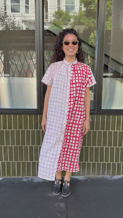 Elise Red and Pink Grid