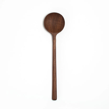 12" Walnut Wood Round Spoon