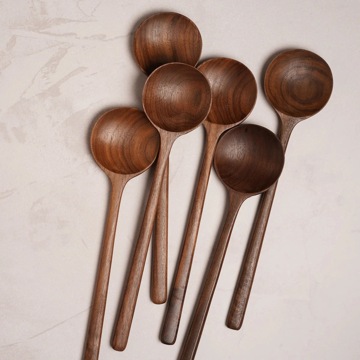 12" Walnut Wood Round Spoon