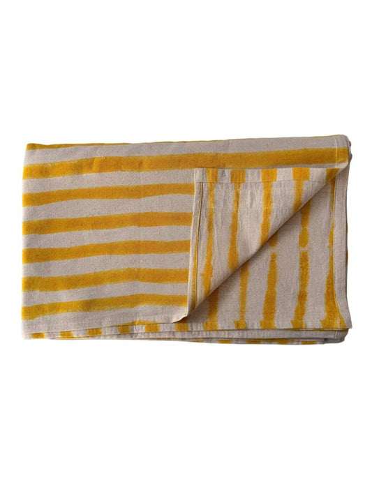 Large Rayé Throw Yellow- 90x68in