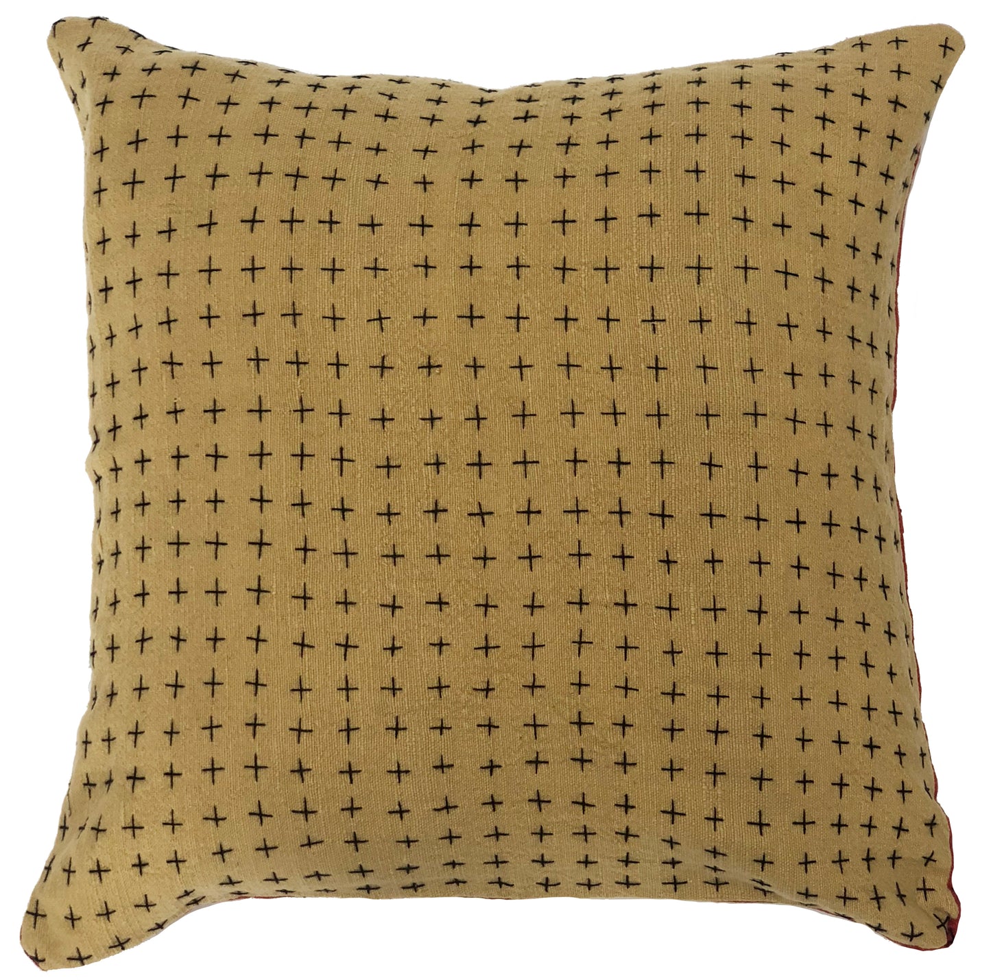 Reversible Pillow Indigo & Mustard 18x18in