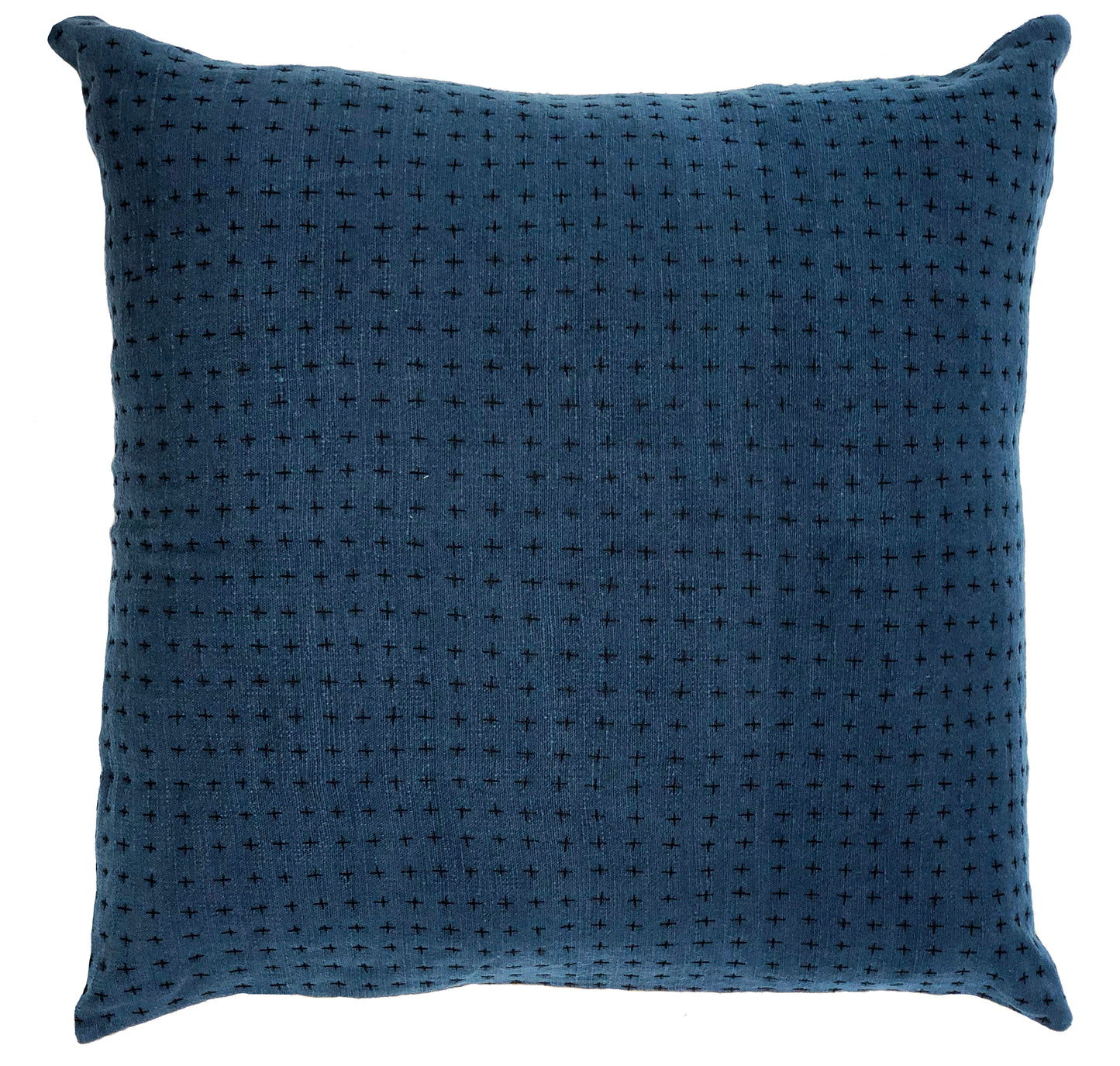 Reversible Pillow Natural & Indigo 28x28in