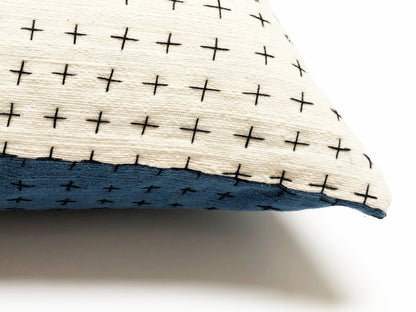 Natural & Indigo Pillow 28x28in
