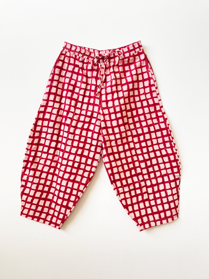 Marius Pant Madder and Pink Check Uni-Size
