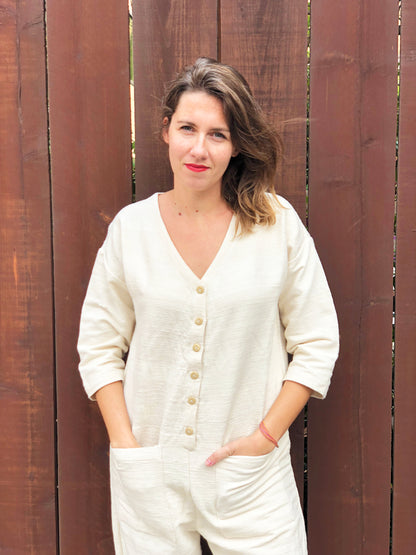 Natural Textured Jumpsuit