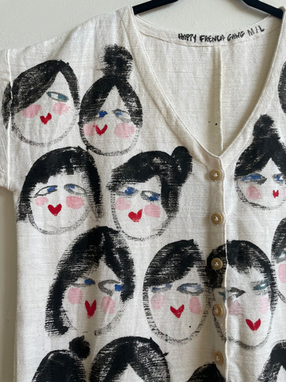#62 Hand-painted Textured Jumpsuit M/L