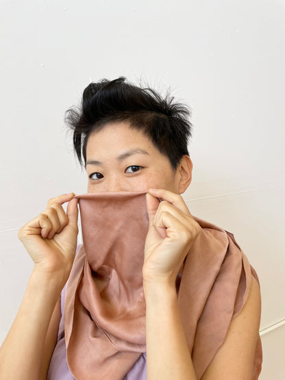 Ecoprinted Silk Scarf - Hazelnut