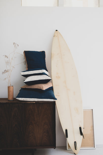 Indigo & White Contour Line Pillow 18x18in