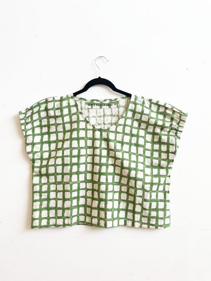 Zélia Top Green Grid