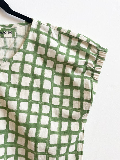 Zélia Top Green Grid