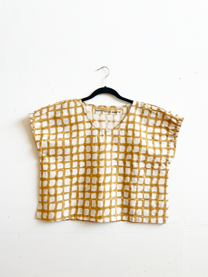 Zélia Top Camel Grid