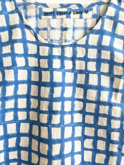 Zélia Top Blue Grid