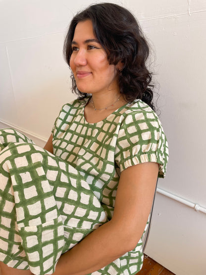 Zélia Top Green Grid