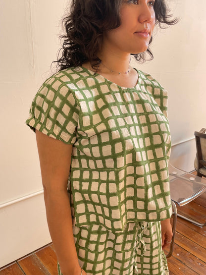 Zélia Top Green Grid